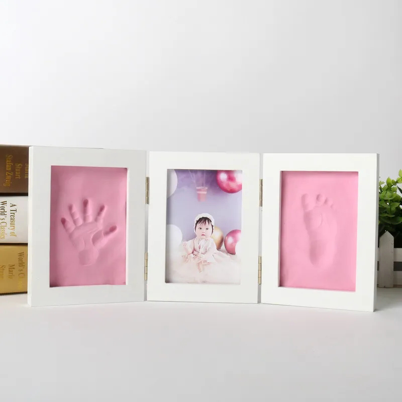 Baby Products Kit For Newborn - 生まれたばかりの赤ちゃんのハンドルと足跡のフォトフレーム,粘土のキット,お土産のおもちゃ,男の子と女の子のギフト,家の装飾製品