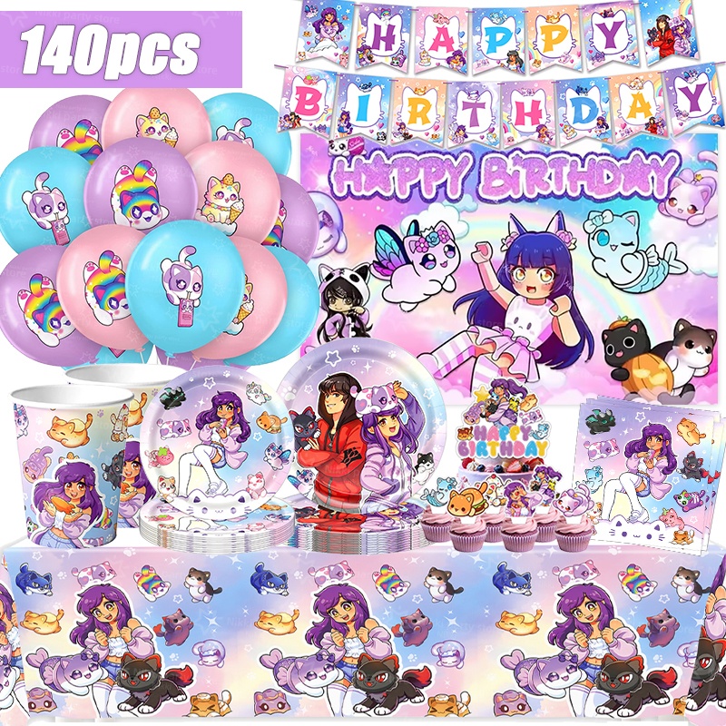 Baby Products Poster - Aphmau 誕生日デコレーション ピンク ビデオゲーム パーティー記念品 ステッカー