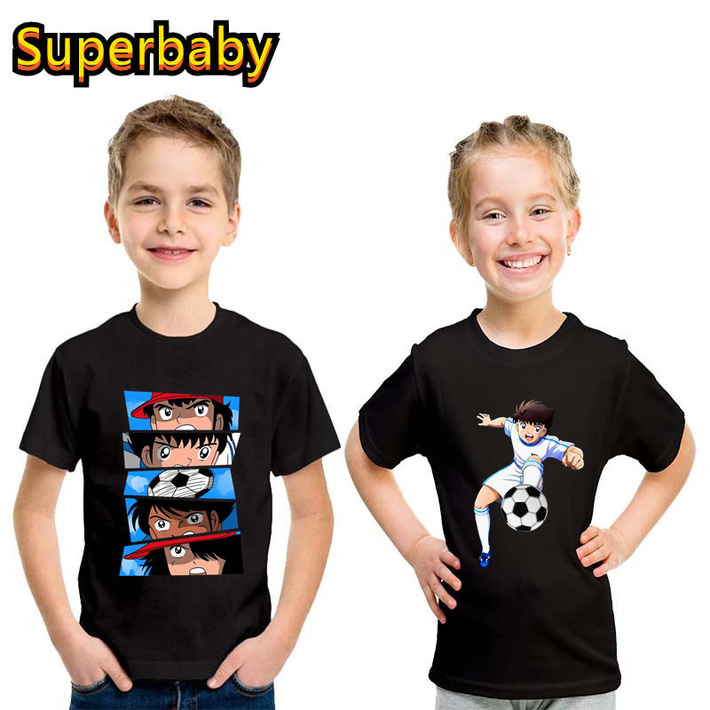 Baby Products Store - ホット販売アニメキャプテン翼ルプティフットボールプリントキッズ Tシャツベビーボーイズガールズ服夏子供綿 Tシャツ
