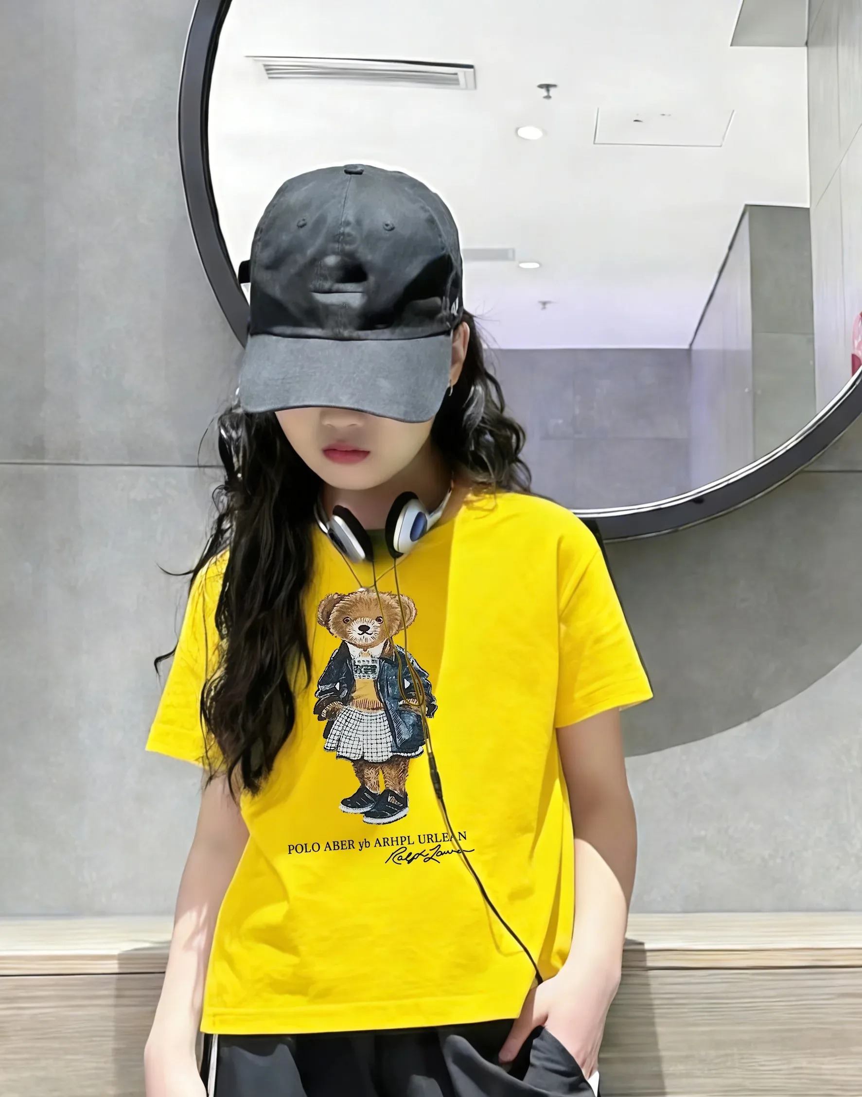 Baby Products Teddy Bear - 新しい子供用Tシャツ、砂糖を加えた夏の新作、女の子向け、漫画のテディベア柄半袖Tシャツ、ベビー用、かわいい柄