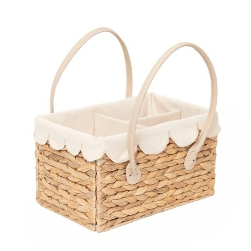 Baby Products Gift Baskets - ベビーおむつ収納オーガナイザー 大型 ポータブル 手作り 保育園バスケット 取り外し可能な仕切り＆ハンドル