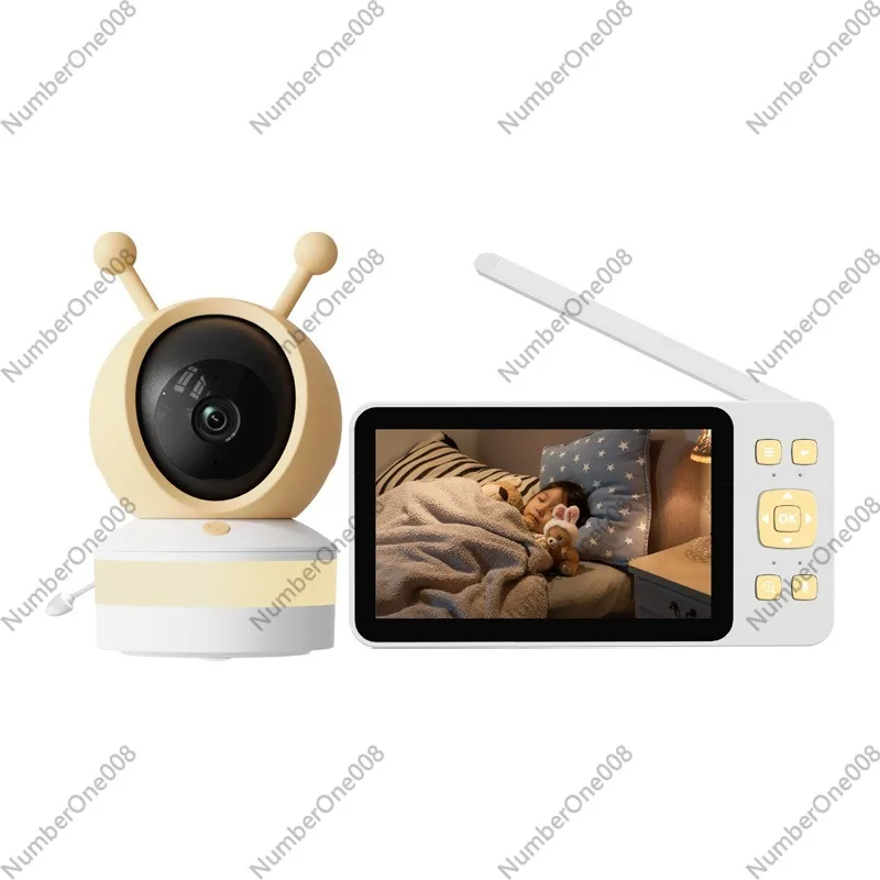 Wireless Baby Monitor - 5インチHDベビーモニター、ワイヤレスナイトビジョンカメラ、赤ちゃん用、遠隔視聴機能付き幼児安全モニター