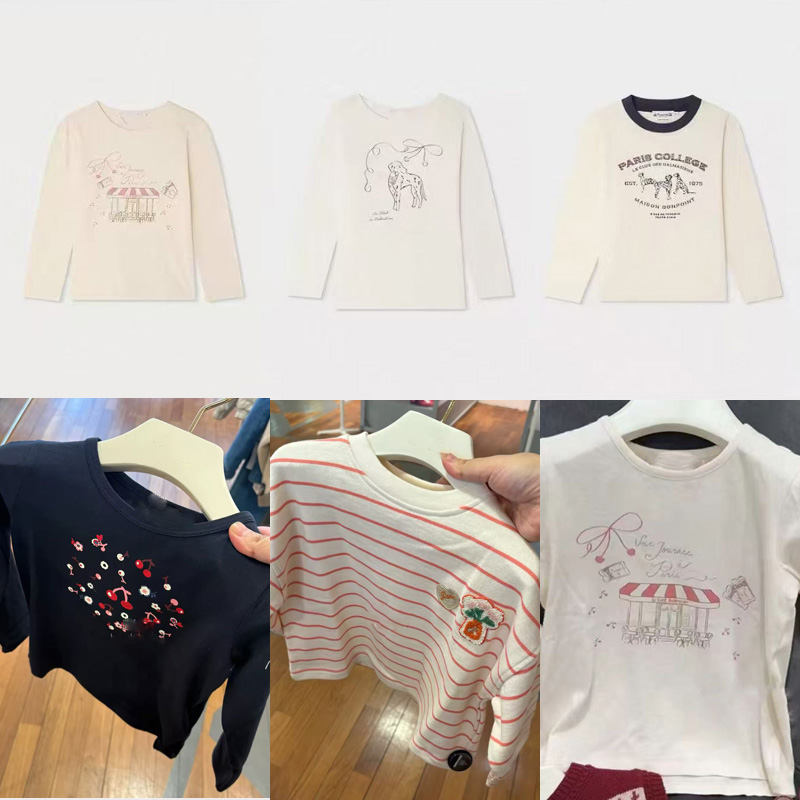 Baby Products Store - 先行販売（9月発送）2026年秋キッズ長袖Tシャツ 女の子用 ベビー男の子用 コットン服 サイズ4歳～14歳 男の子用Tシャツ