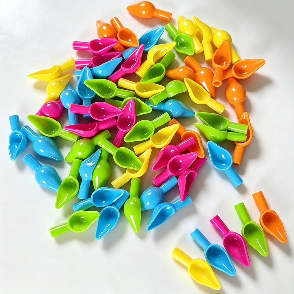 Baby Products Useful - ミニカラフルプラスチック製給餌スプーン、注射器で使用可能、幼鳥用の手給餌スプーン、若いオカメインコ、セキセイインコ、ラブバードへの液体食品や薬の投与用給餌ツール、幼鳥用給餌用品
