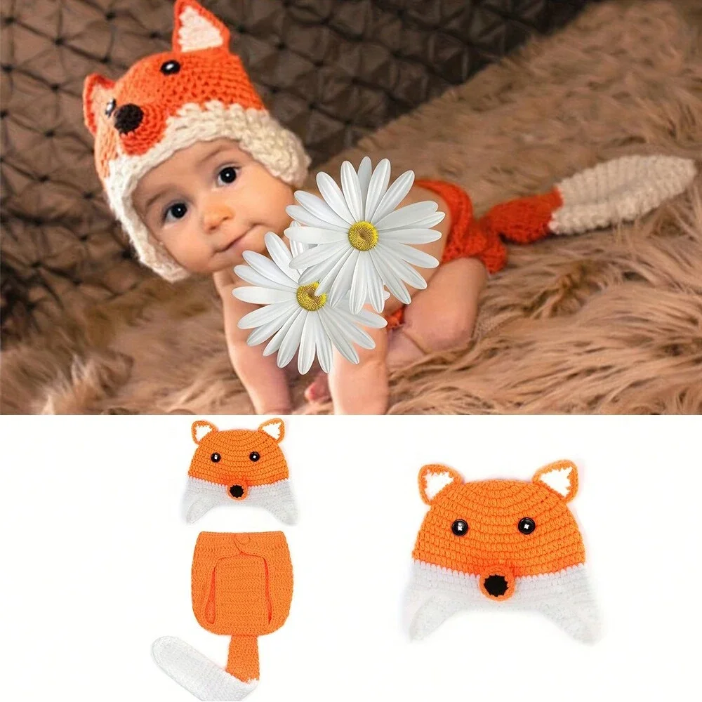 Baby Products Useful - 新生児用のかぎ針編みのキツネのコスチューム,写真のアクセサリー,手作りの写真の衣装,ベビーセッションウェア