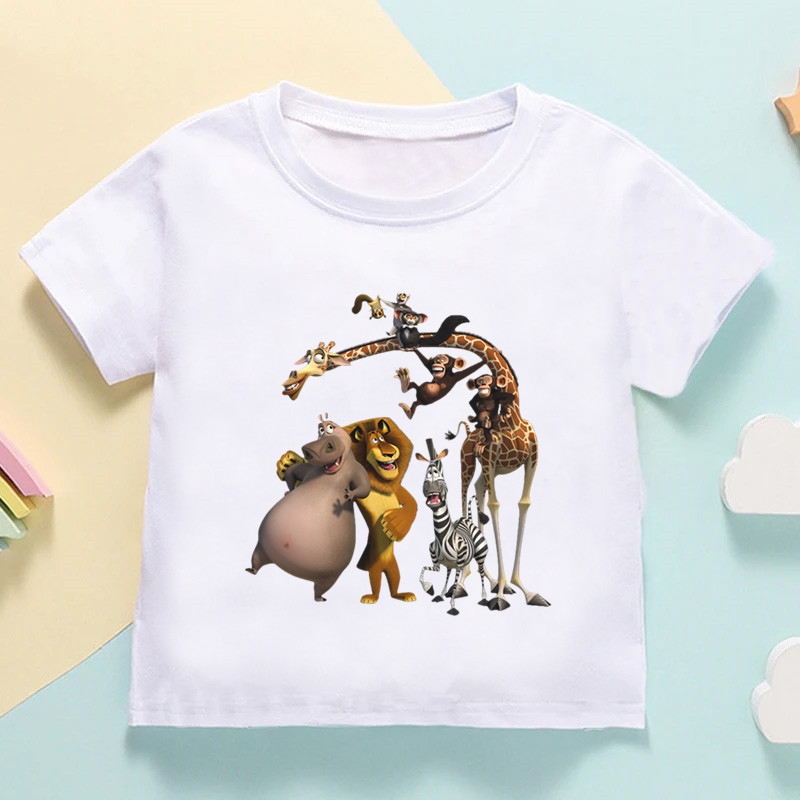 Baby Products Store - 子供のための中型動物Tシャツ,ライオン,ゼブラ,キリンプリントTシャツ,男の子と女の子のための面白い服,素晴らしいオファー