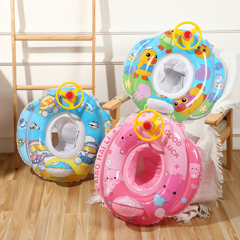 取り外し可能なサンシェード付き漫画柄ベビー用インフレータブル - Baby Swimming Floater のレビューと価格