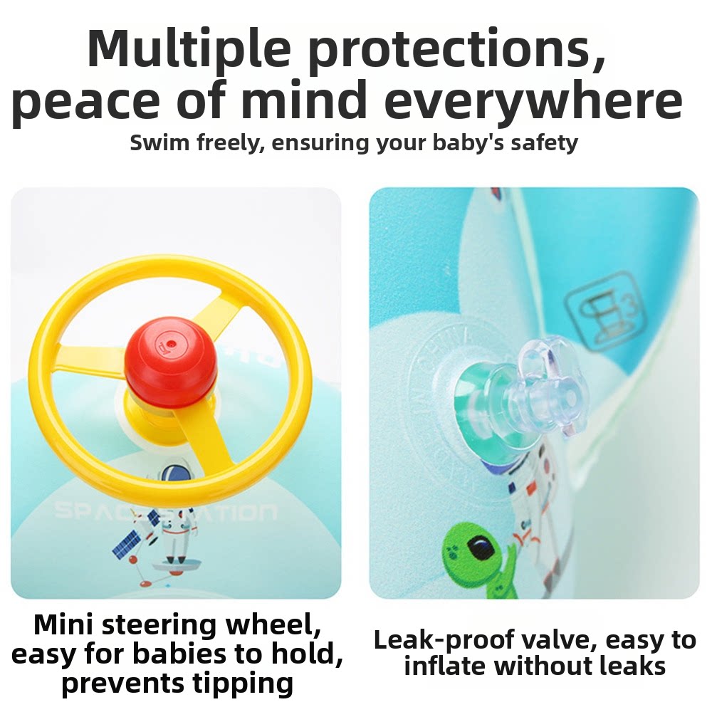 取り外し可能なサンシェード付き漫画柄ベビー用インフレータブル - Baby Swimming Floater のレビューと価格