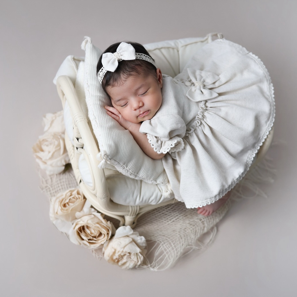 新生児写真撮影用小道具女の赤ちゃん服レースバックボウロンパー - Baby Products Useful のレビューと価格