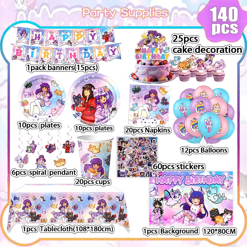 Aphmau 誕生日デコレーション ピンク ビデオゲーム パ - Baby Products Poster のレビューと価格
