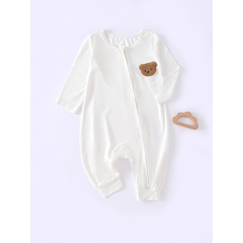 竹繊維の長袖ワンピース、無地、ジッパー付きロンパース、乳幼児 - Baby Products On Sale のレビューと価格