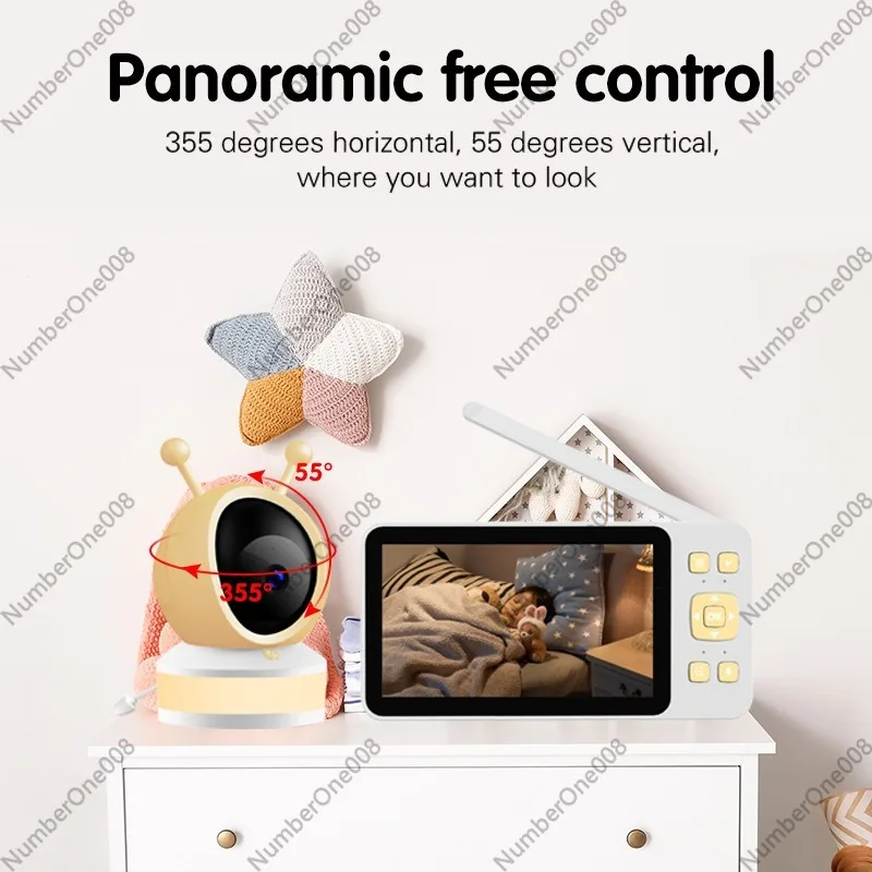 5インチHDベビーモニター、ワイヤレスナイトビジョンカメラ、 - Wireless Baby Monitor のレビューと価格