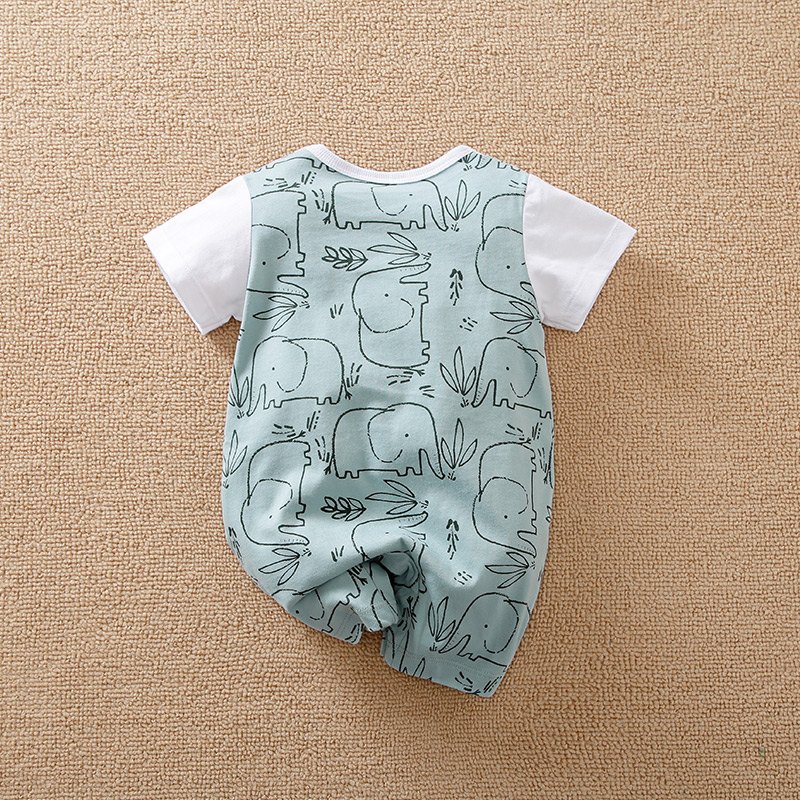 新生児用のかわいい象の動物のボディスーツ、半袖、綿の幼児ロン - Baby Products On Sale のレビューと価格