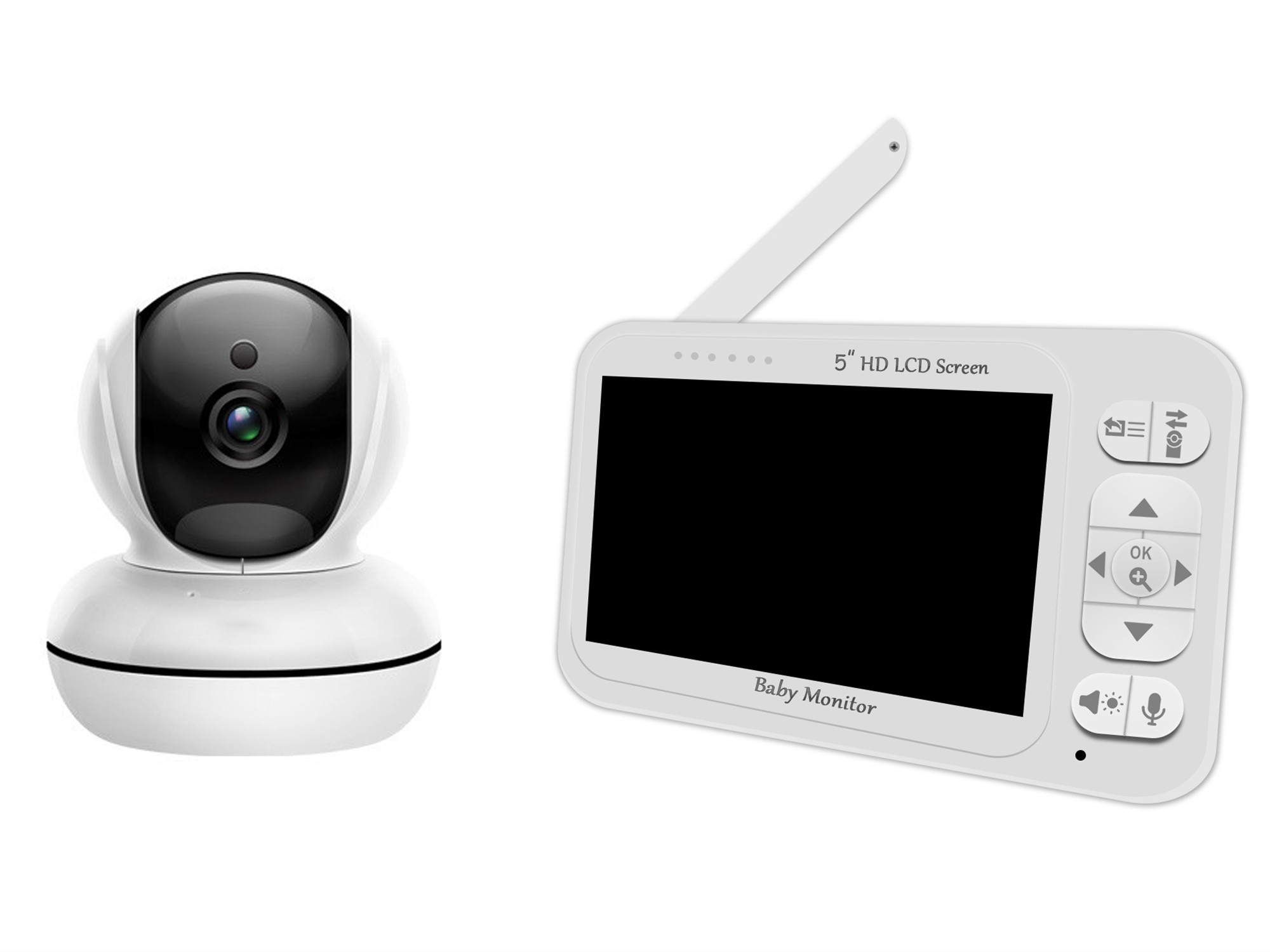 5インチ画面温度監視インターホンベビーモニターワイヤレスPT - Wireless Baby Monitor のレビューと価格